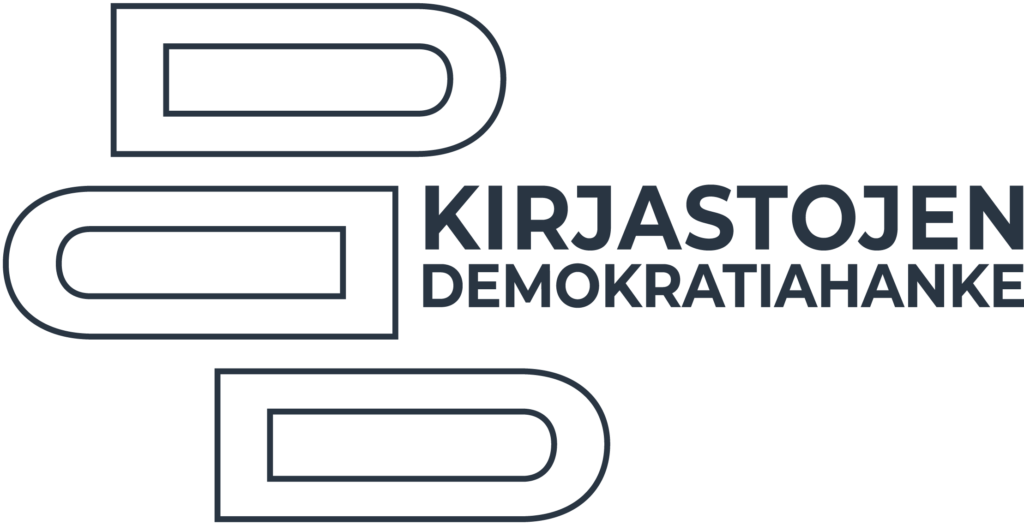 Logo kirjastojen demokratiahanke.