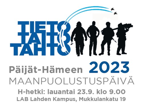 Maanpuolustusnäyttely Lahden pääkirjaston aulassa 1.-29.9.2023