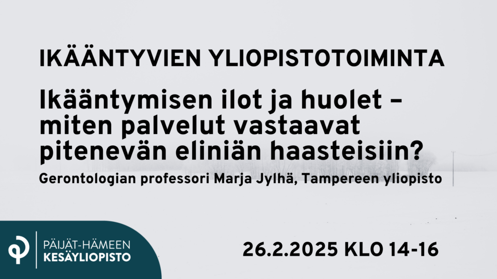 Ikääntyvien yliopiston mainos.